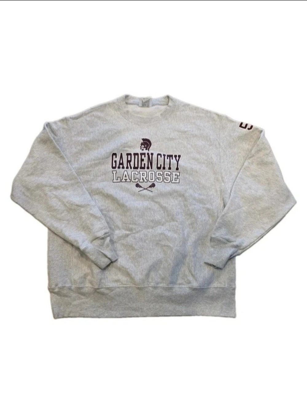 Champion Gray Garden City Lacrosse Crewneck Sweatshirt